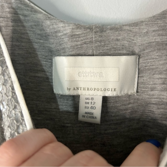 Anthropologie Ett:twa Claudette Silver Sequined Jumpsuit - Picture 8 of 8